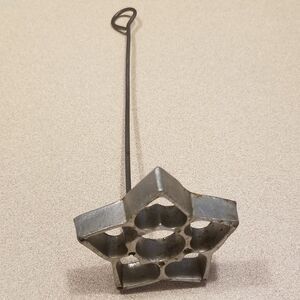 Vintage bunuelo/rosette cookie mold star shape with hearts